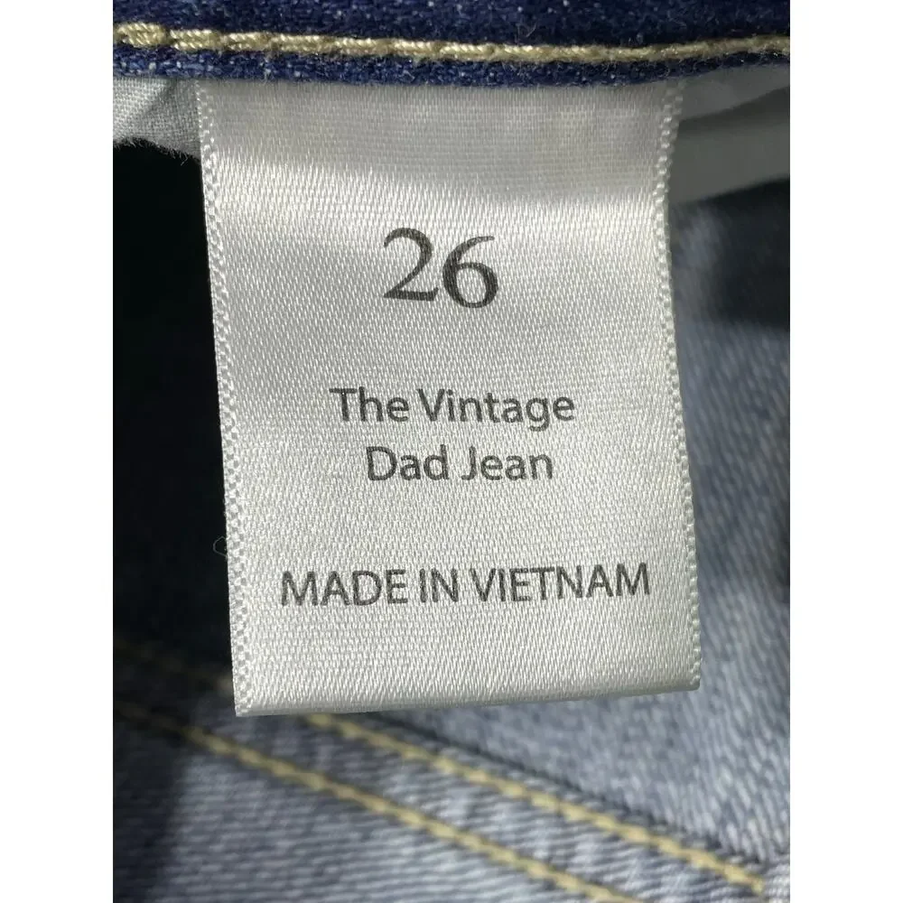 Willow & Root Jeans Size 26 High Rise Vintage Dad Jean Distressed Festival